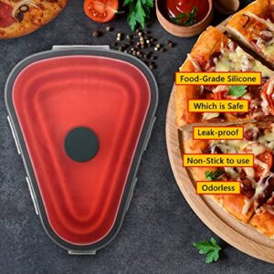 Pizza Storage Containers with Lids, Adjustable Pizza box with 5 Microwavable Serving Trays, Expandable Pizza Slice Container to Organize Space Reusable, Microwave Safe