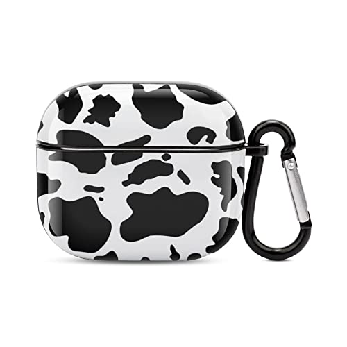 Cow Airpods 3rd Generation Case with Keychain Protective Airpods 3 Case Cover Airpods Gen 3 Case Cute Compatible with Apple Earpods,Gifts for Women Men Him Girls