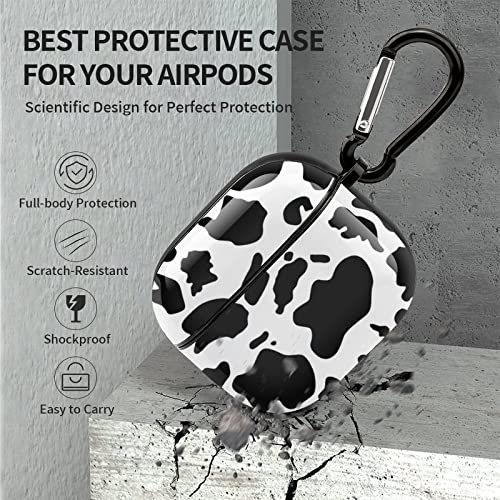 Cow Airpods 3rd Generation Case with Keychain Protective Airpods 3 Case Cover Airpods Gen 3 Case Cute Compatible with Apple Earpods,Gifts for Women Men Him Girls