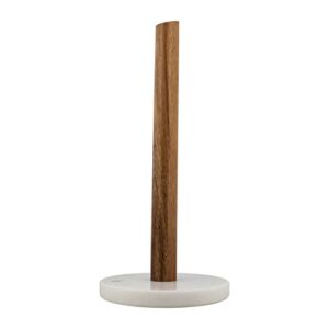 creekview home emporium acacia wood countertop paper towel holder - 13.8in kitchen paper towel holder with marble base