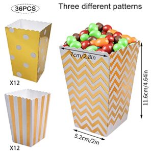 Popcorn Boxes 36 Pcs Cardboard Candy Containers for Small Movie Theater and Wedding Favors