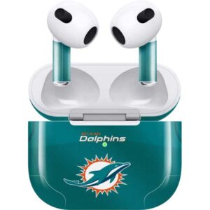 Skinit Decal Audio Skin Compatible with Apple AirPods (3rd Gen, 2021) - Officially Licensed NFL Miami Dolphins Team Jersey Design