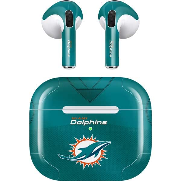 Skinit Decal Audio Skin Compatible with Apple AirPods (3rd Gen, 2021) - Officially Licensed NFL Miami Dolphins Team Jersey Design