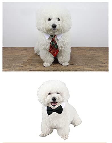 4 Pieces Pets Dog Cat Bowtie Pet Costume Adjustable Formal Necktie Collar for Cats Small Dogs Puppy Grooming Accessories (Snow)