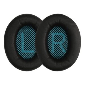 kwmobile replacement earpads compatible with bose soundlink around-ear wireless ii - 2x sheepskin headphones pads - black