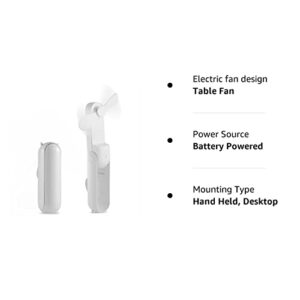 Handheld Mini Fan, 2 Speed Portable Fan, Rechargeable Hand Fan With Power Bank, White Personal Fan For Women & Kids, Quiet Table & Desk Fan For Office, Foldable USB Fan Great For Travel, Outdoors