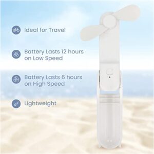 Handheld Mini Fan, 2 Speed Portable Fan, Rechargeable Hand Fan With Power Bank, White Personal Fan For Women & Kids, Quiet Table & Desk Fan For Office, Foldable USB Fan Great For Travel, Outdoors