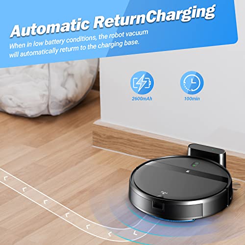 MANVINS Robot Vacuum and Mop Combo, Robotic Vacuum Cleaner, WiFi/Alexa/App, 2 in 1 Mopping Robot Vacuum Cleaner, Multiple Cleaning Modes, Slim, Quiet, Self-Charging, for Pet Hair/Hard Floor/Carpet