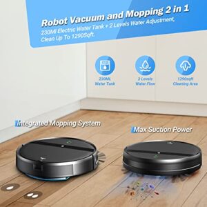 MANVINS Robot Vacuum and Mop Combo, Robotic Vacuum Cleaner, WiFi/Alexa/App, 2 in 1 Mopping Robot Vacuum Cleaner, Multiple Cleaning Modes, Slim, Quiet, Self-Charging, for Pet Hair/Hard Floor/Carpet