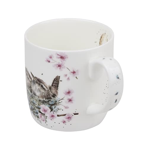 Royal Worcester Wrendale Designs Feather Your Nest Mug | 14 Ounce Large Coffee Mug with Bird Design | Made from Fine Bone China | Microwave and Dishwasher Safe