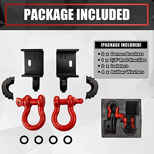 VIAGL Front Demon Tow Hook Bracket with 3/4" Shackle Fit for Toyota Tacoma 2009-2023