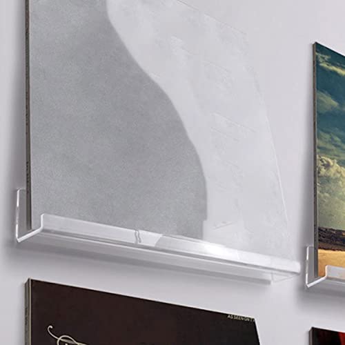 Cabilock Clear Vinyl Record Display Shelf: Acrylic Album Display Clear Wall Bookshelves 4pcs Wall Mounted Storage Rack for Planter Nail Polish Home Office Kitchen