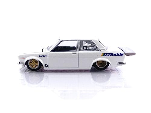 Datsun 510 Pro Street Pearl White (Designed by Jun Imai) Kaido House Special 1/64 Diecast Model Car by True Scale Miniatures KHMG016