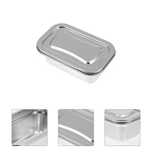 Stainless Steel Food Storage Container, Mini Ice Cream Holder Box Fridge Organizer Case Metal Freezer Bin Airtight Snack Bowl Reusable Refrigerator Boxes