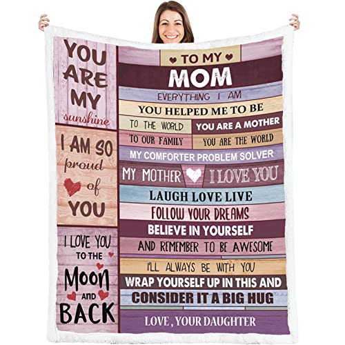 LOVINSUNSHINE Mom Blanket,Moms Birthday Gift Ideas,Gifts for Mom Birthday Unique,Birthday Gifts for Mom from Daughter,Happy Birthday Mom Gifts,Best Birthday Presents for Mom,Bed Blanket 80x60(Pink)