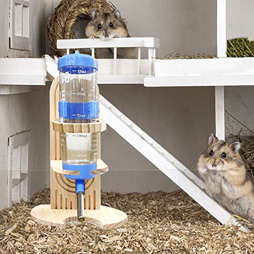 Hamster Water Bottle with Stand Adjustable Height Free-Standing Small Animals Water Bottle Holder Hanging Water Feeding Bottles Auto Dispenser for Dwarf Hamsters Guinea Pigs Rats Mice Gerbils