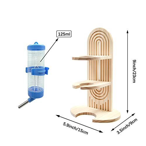 Hamster Water Bottle with Stand Adjustable Height Free-Standing Small Animals Water Bottle Holder Hanging Water Feeding Bottles Auto Dispenser for Dwarf Hamsters Guinea Pigs Rats Mice Gerbils