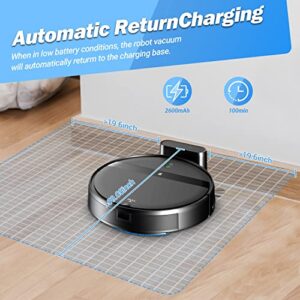 MANVINS Robot Vacuum and Mop Combo, App/Alexa, Robotic Vacuum with WiFi/Bluetooth, Self-Charging Mopping Robot Vacuum Cleaner, Set Schedule, Max Strong Suction Ideal for Pet Hair