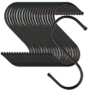 altkol s hooks for hanging, 20 pack s shaped hooks for hanging plants, stainless steel s hooks heavy duty, durable s shaped hooks for kitchen,pots, pans, plants, bags, cups, clothes,2.8 inch,black