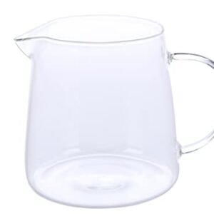 JIEJE Small Glass Pitcher, 8.5 Ounces, Glass Tea Pitcher, Glass Milk Pitcher, Glass Creamer Pitcher, Mini Glass Pitcher (1 Pack)