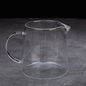 JIEJE Small Glass Pitcher, 8.5 Ounces, Glass Tea Pitcher, Glass Milk Pitcher, Glass Creamer Pitcher, Mini Glass Pitcher (1 Pack)