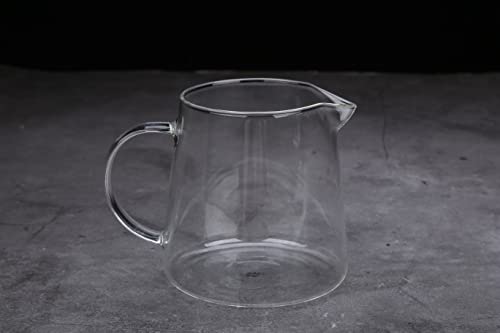 JIEJE Small Glass Pitcher, 8.5 Ounces, Glass Tea Pitcher, Glass Milk Pitcher, Glass Creamer Pitcher, Mini Glass Pitcher (1 Pack)