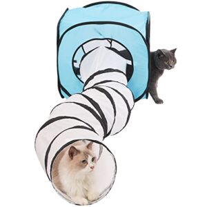 Shank Ming Cat Tunnels for Indoor Cats, Collapsible Cat Tunnel Toy and Cubes Combo, Pet Tunnel for Puppy Rabbit