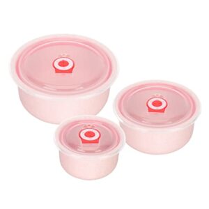 hemoton kids bento box wheat straw bowl set unbreakable cereal soup rice bowls with lid bento box refrigerator food fresh keep box airtight food storage containers kids snack container