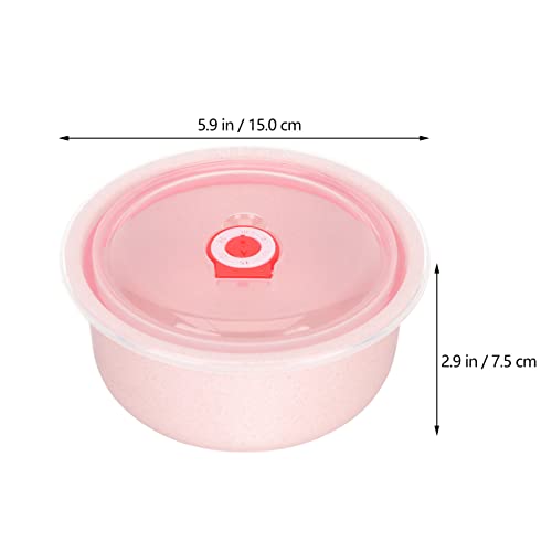 Hemoton Kids Bento Box Wheat Straw Bowl Set Unbreakable Cereal Soup Rice Bowls with Lid Bento Box Refrigerator Food Fresh Keep Box Airtight Food Storage Containers Kids Snack Container