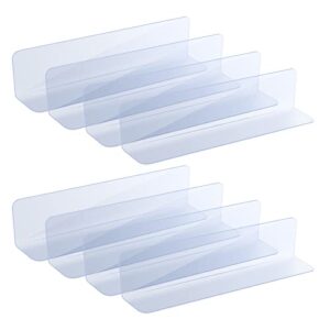whale store 8 packs acrylic couch blocker, transparent under bed blocker 15.74" l x 3.14" h for prevent things from getting under the furniture comes with strong tape for hard surface floors only