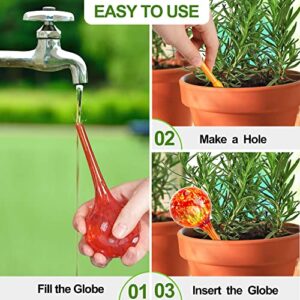 Nhmpretty Plant Watering Globes 6 Pack Hand-Blown Colorful Glass Plant Watering Devices Self Watering Bulbs for Plants for Indoor and Outdoor Use Water Globes for Plants