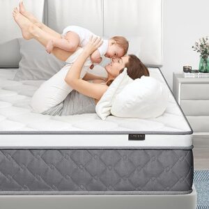 chevni full mattress, 10 inch hybrid mattress with gel memory foam,motion isolation individually wrapped pocket coils, euro top design full size mattresses