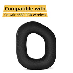 Rummyluck HS80 RGB Ear Cushions Cooling Gel Earpads for Corsair HS80 RGB Gaming Headset, Black Protein Leather & Memory Foam Replacement Ear Pads Cups Ear Muffs Covers