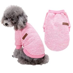 pet dog sweater for small medium dogs boy girl puppy warm clothes winter pink m