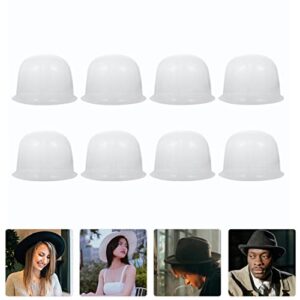 GALPADA 8Pcs travel hat holder Plastic Hat Stand Rack Tabletop Cap Holder Beanie Storage Hat Hanger Holder Hat Cap Rack Wig Holder for Home hat head stand Travel cap showing stand