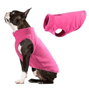 dog fleece vest jacket pet dogs clothes warm for small medium large dogs pink l