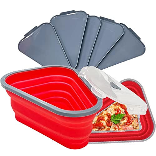 Pizza Storage Container Collapsible Leftover Pizza Box Pack with 5 Triangle Pizza Serving Trays Pizza Slice Containers Expandable Silicone to Save Space and microwave, Dishwasher (Red)" But it is listed as "quskay 10Pcs Plastic Water Bottle (1000L)