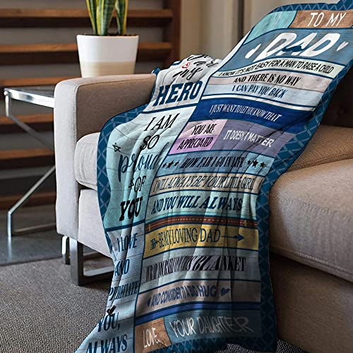 Dad Gifts-Dad Gifts from Daughter Fuzzy Soft Warm Sherpa Throw Blanket for Dad-Father Day Christmas Birthday Gifts for Dad from Daughter Premium Flannel Blanket 50”x60” for Couch Bed Living Room