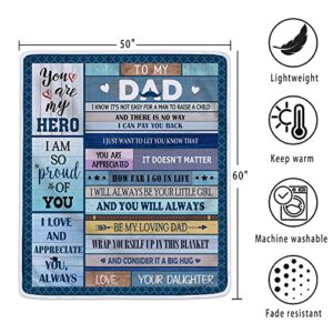 Dad Gifts-Dad Gifts from Daughter Fuzzy Soft Warm Sherpa Throw Blanket for Dad-Father Day Christmas Birthday Gifts for Dad from Daughter Premium Flannel Blanket 50”x60” for Couch Bed Living Room