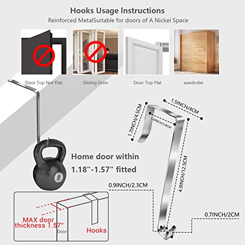 VERONLY Over the Door Hanging Organizer - Coset Door Pantry Storage with 5 Pockets, Sturdy Back of Door Organizer with 2 Metal Hooks and pvc window for Nursery, Bathroom, Bedroom, Kitchen, Dorm, RV