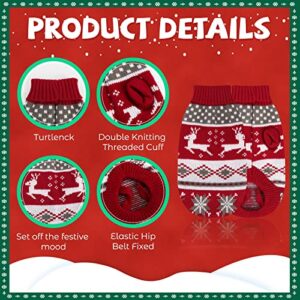 BWOGUE 2 Packs Cat Christmas Sweater Christmas Dog Sweaters Pet Cat Winter Knitwear Warm Clothes Pet Reindeer Snowflake Merry Christmas Pet Sweaters for Kittys and Small Dogs