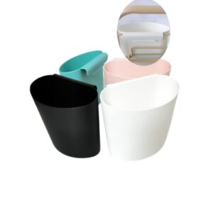 4pcs hanging cup holder,hanging bins,rolling cart accessories utility cart accessories,hanging flower pots,storage bucket,pencil holder for office,kitchen wall organizer decor black/pink/blue/white