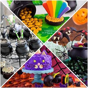 zhinan 12 Pcs Mini Black Witch Cauldron Halloween Mini Plastic Candy Buckets For Halloween Trick or Treat Party Favors Harry Potter Mini Black Witch Cauldron