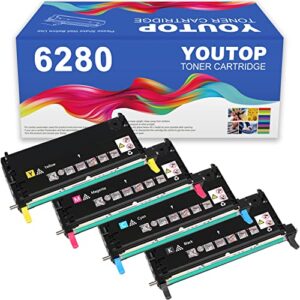 youtop remanufactured 4pk 106r01395 106r01392 106r01393 106r01394 high capacity toner cartridge replacement for xerox phaser 6280 6280n 6280dn