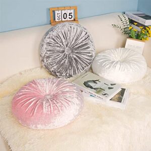 Wadser Decorative Throw Pillow Velvet Round Chair Cushion Handmade Sofa Couch Back Cushion Nap Pillow Gold 14.5"