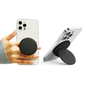 moft universally compatible magnetic phone grip stand, 360° rotation adjustable angles, pocket-friendly for andriod, iphone and all smartphones