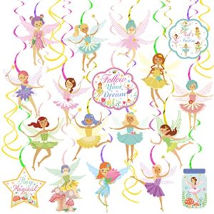 20pcs fairy hanging swirls fairy hanging decoration for birthday party for girls fairy birthday party supplies fairy baby shower decorations wedding bridal shower supplies