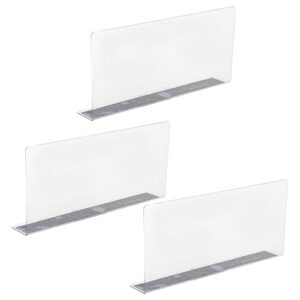 baluue plastic shlef dividers - clear shelf dividers with magnetic side- l shape separator clapboard for commodity classification for cabinets shelf store (3 packs)