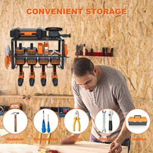 Musskey Power Tool Organizer, Drill Holder Wall Mount - Garage Tool Organizers and Storage,3 layer Heavy Duty Metal Tool Shelf, Utility Storage Rack for Cordless Drill, Perfect for Father's Gift