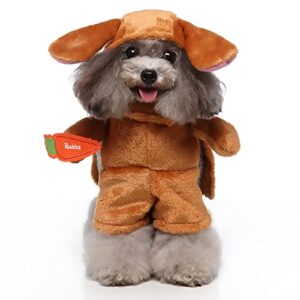 Alidamo Dog Costume Halloween Shirt for Pet Cat Puppy Christmas Turkey Clothes Outfits Brown Rabbit Small